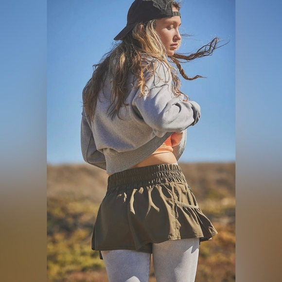 Free People Pants - NEW FREE PEOPLE - Athletic Shorts with Built In Underwear in Dark Green Size S